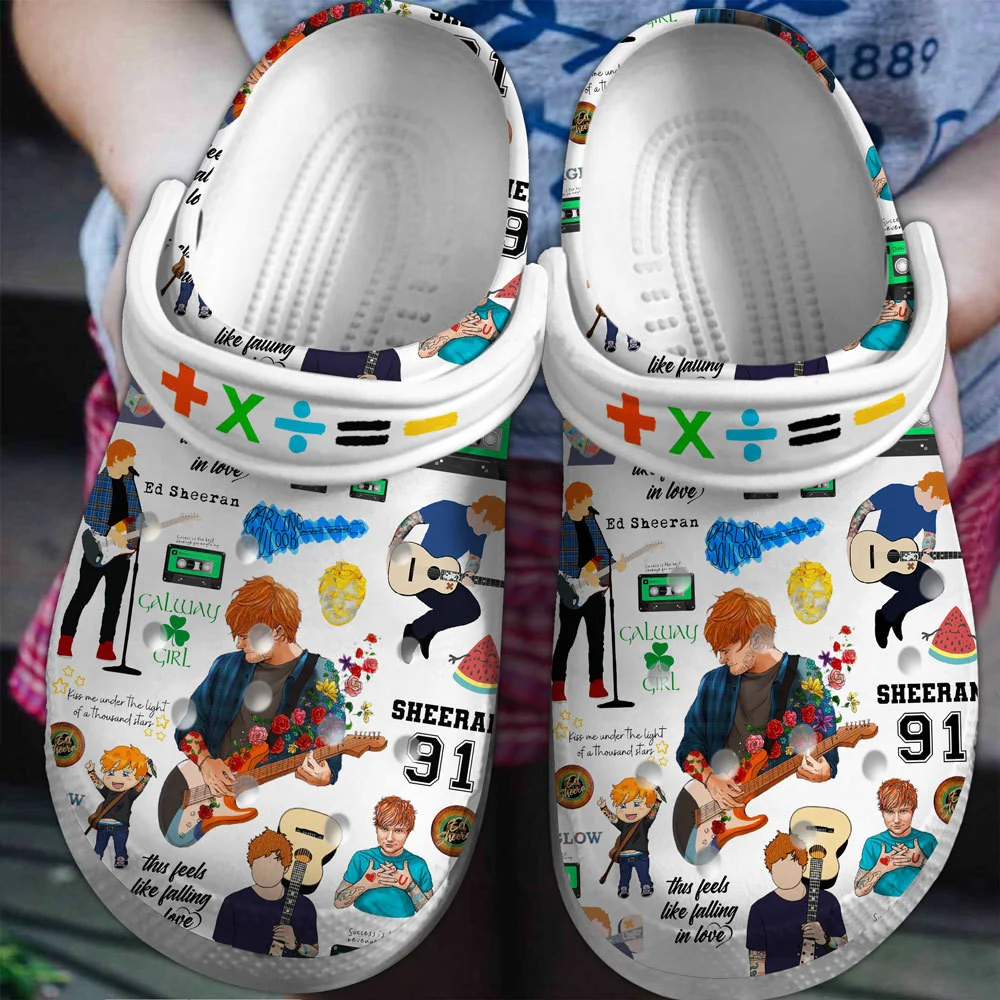 Footwearmerch Ed Sheeran Singer Music Crocs Crocband Clogs Shoes Comfortable For Men Women and Kids