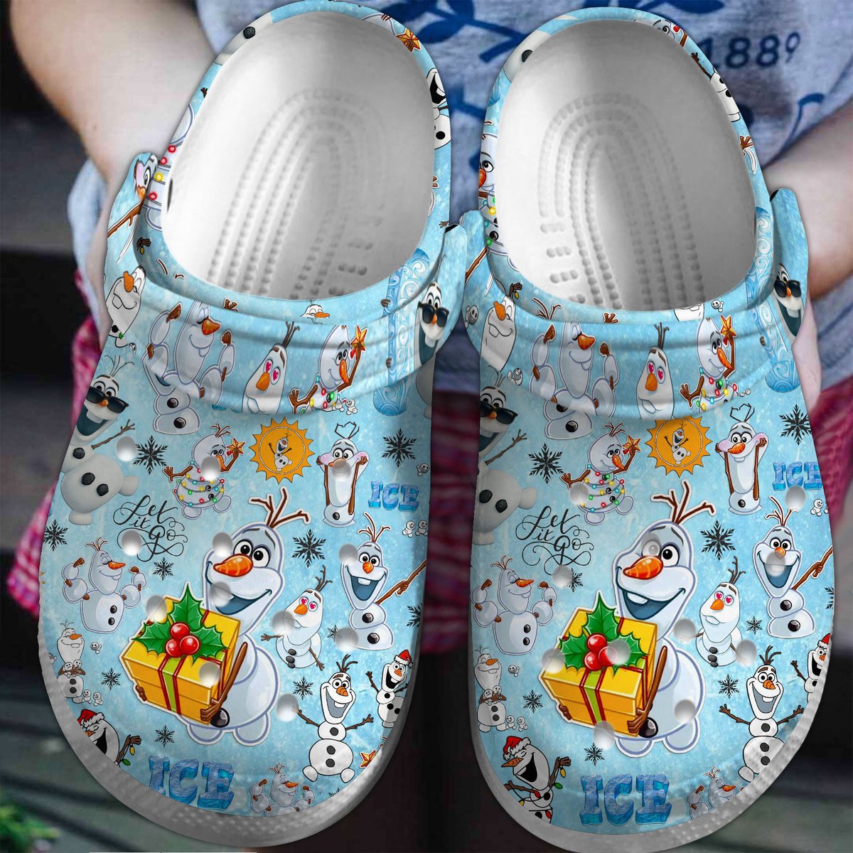 Footwearmerch Olaf Frozen Movie Crocs Crocband Clogs Shoes Comfortable For Men Women and Kids