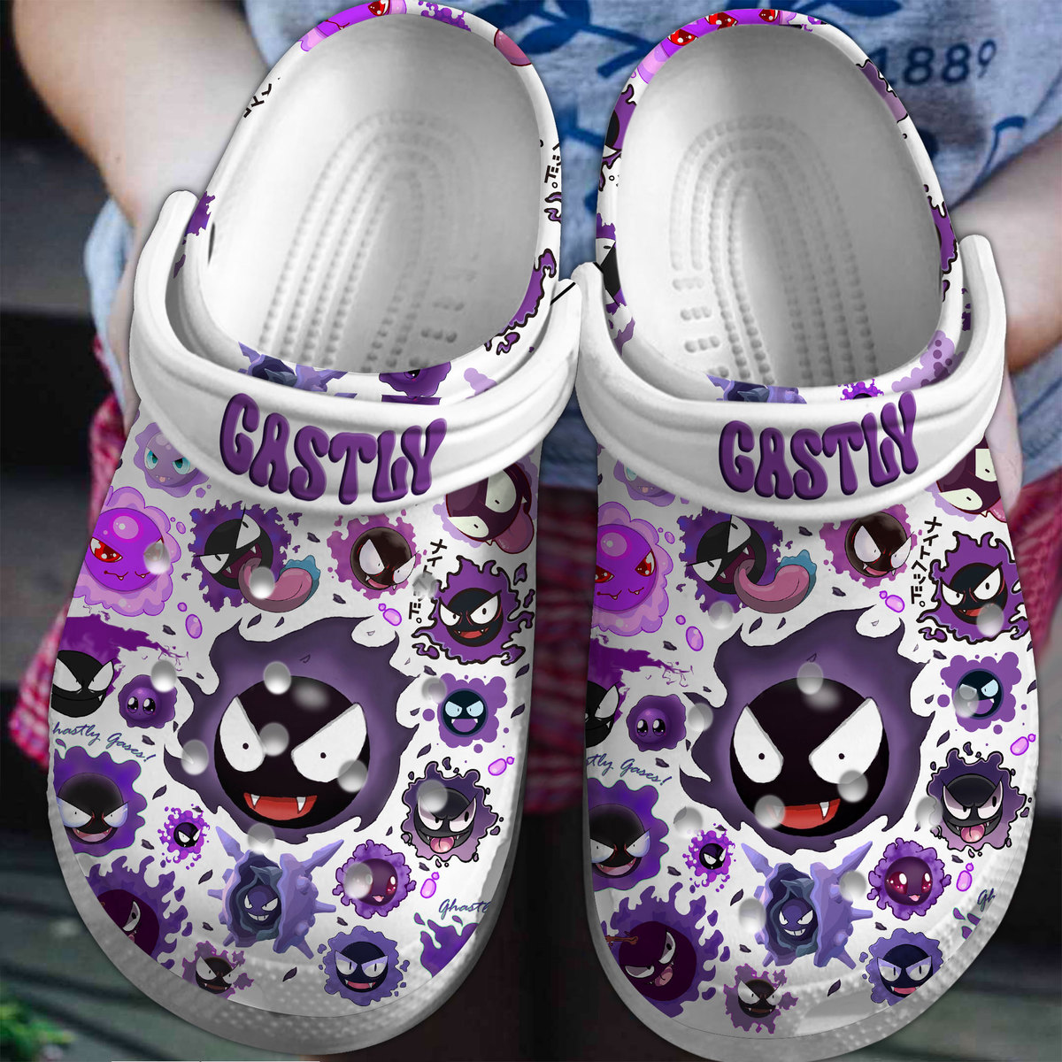 Footwearmerch Pokemon Gastly Cartoon Crocs Crocband Clogs Shoes Comfortable For Men Women and Kids