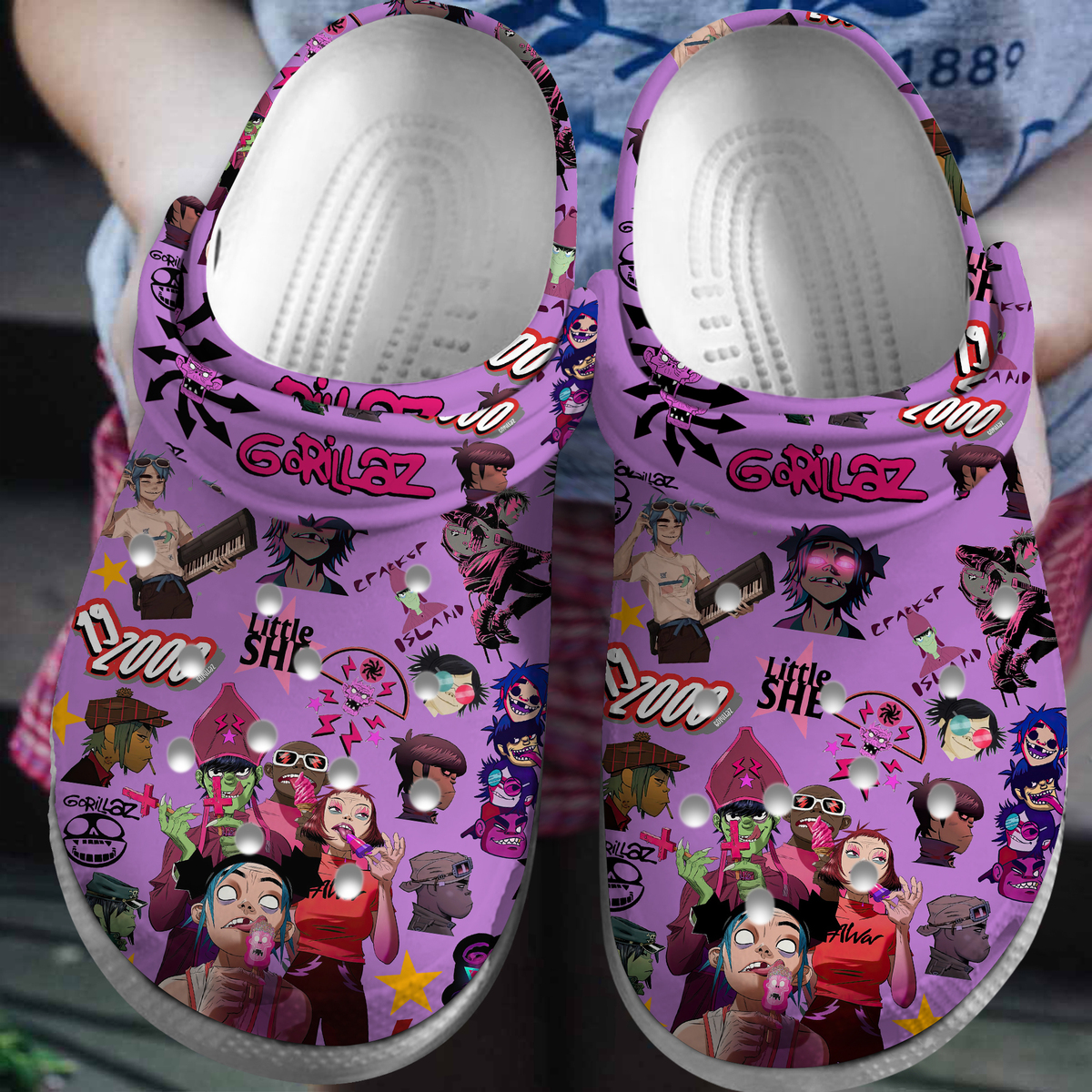Footwearmerch Gorillaz Band Music Crocs Crocband Clogs Shoes Comfortable For Men Women and Kids