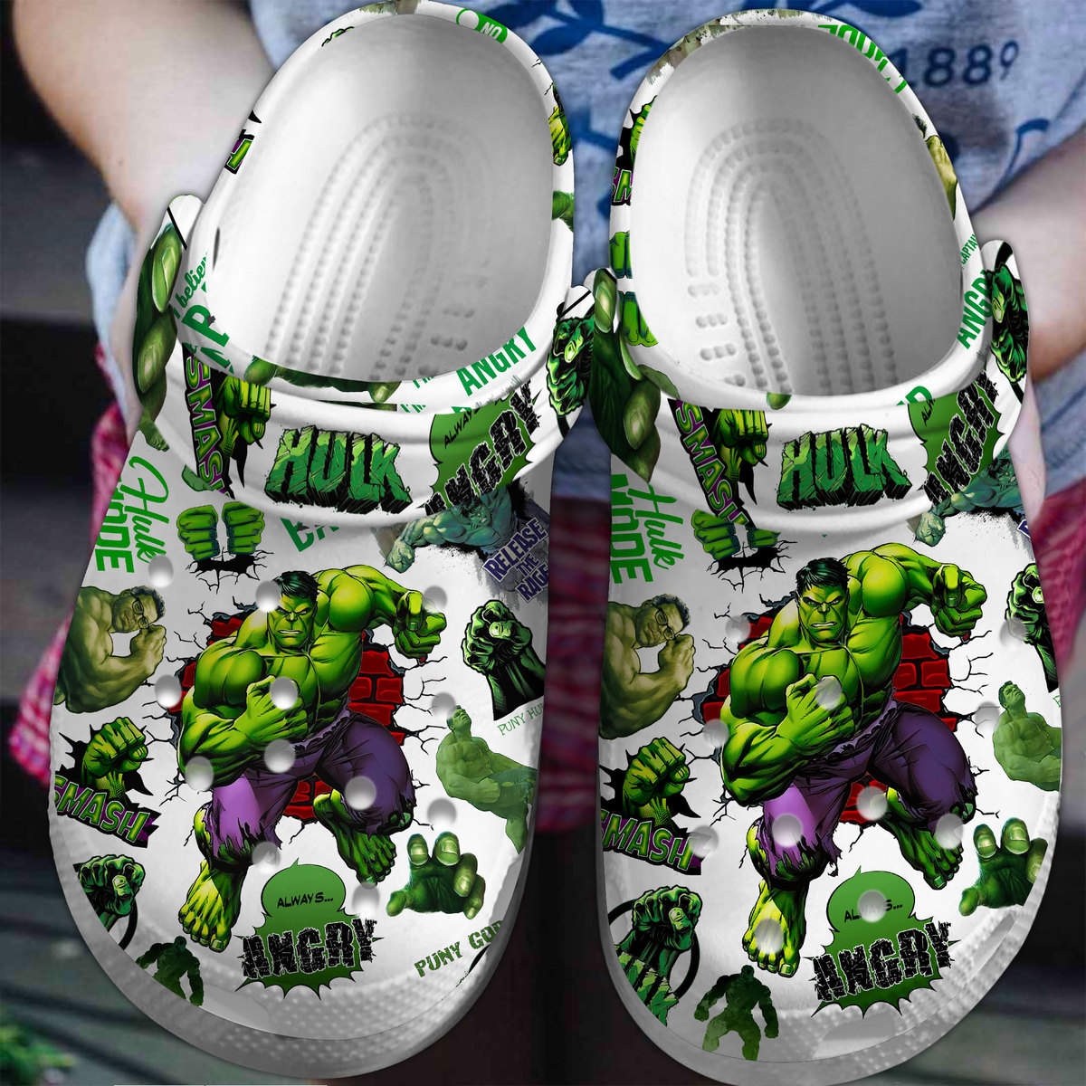 Footwearmerch Hulk Movie Crocs Crocband Clogs Shoes Comfortable For Men Women and Kids