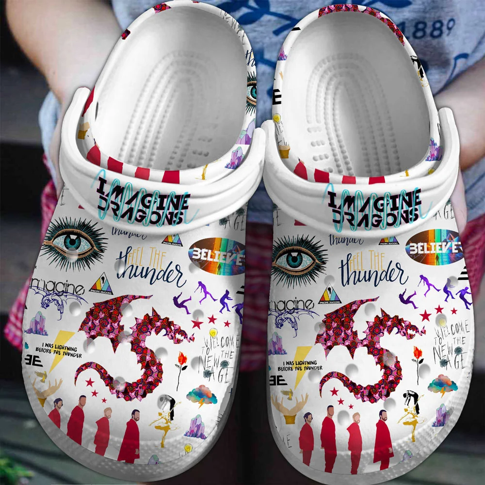 Footwearmerch Imagine Dragons Music Band Crocs Crocband Clogs Shoes Comfortable For Men Women and Kids