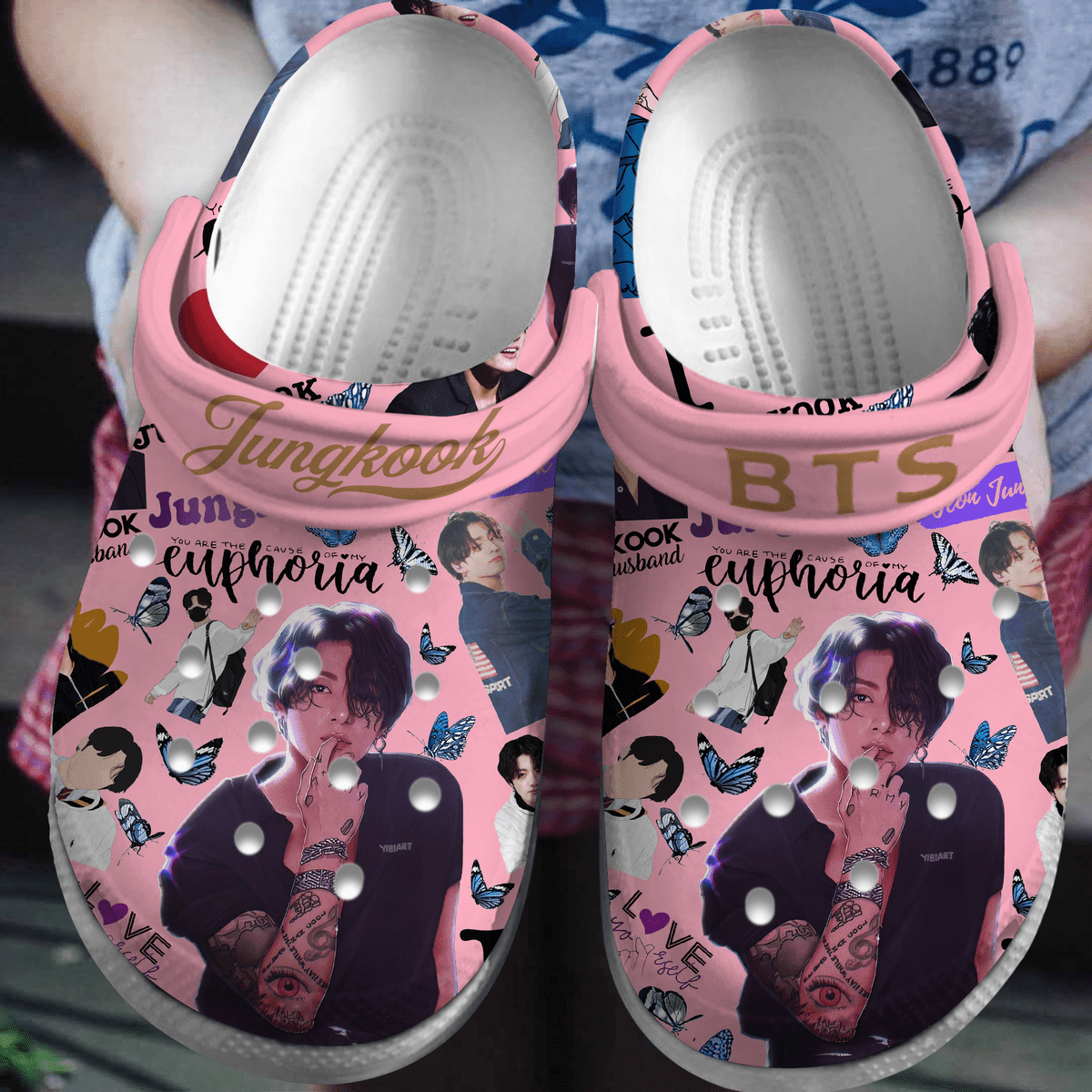 Footwearmerch Jungkook BTS Band Music Crocs Crocband Clogs Shoes Comfortable For Men Women and Kids