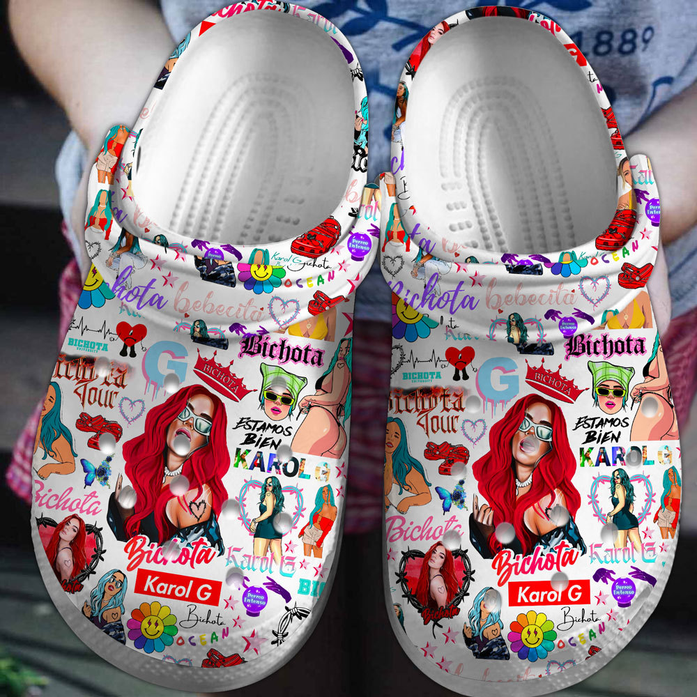 Footwearmerch Karol G Singer Music Crocs Crocband Clogs Shoes Comfortable For Men Women and Kids