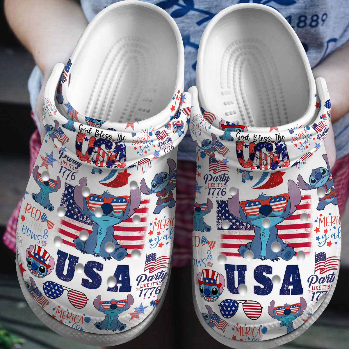 Premium Lilo And Stitch Cartoon Crocs Crocband Clogs Shoes Comfortable For Men Women and Kids