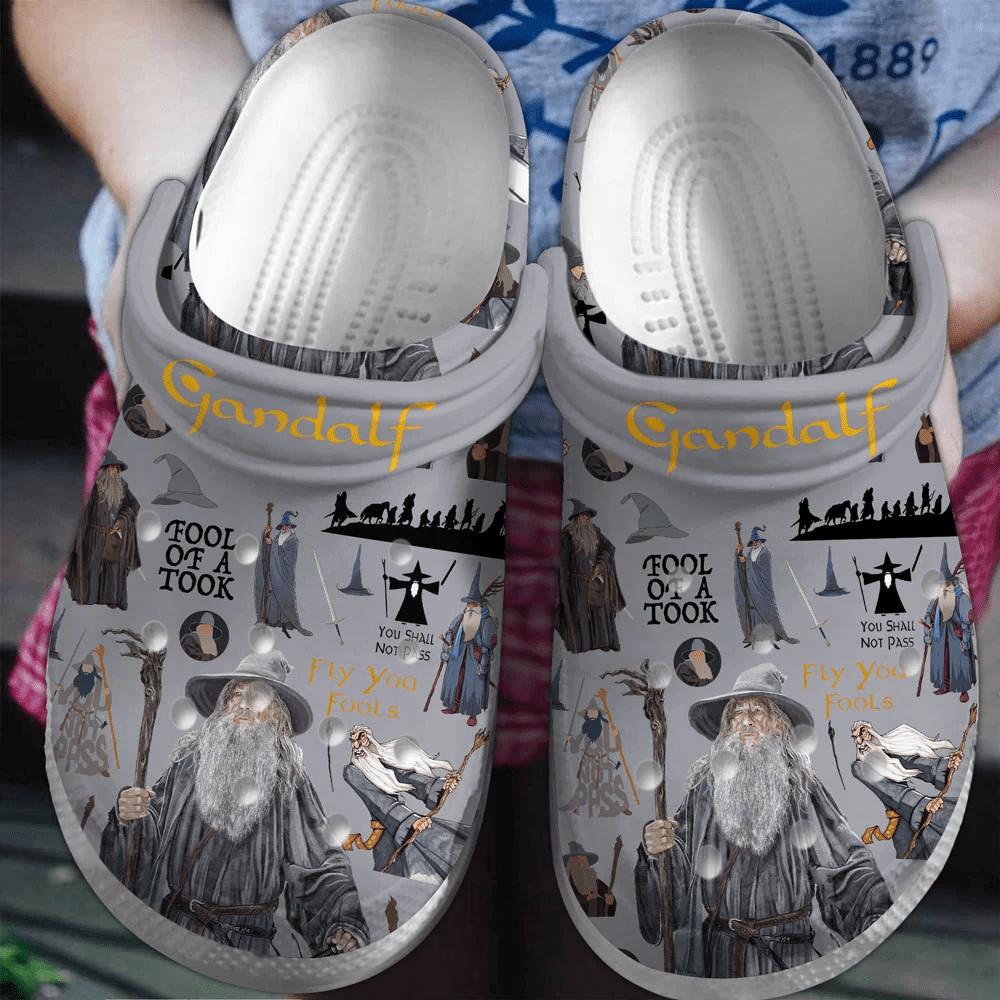 Footwearmerch Gandalf The Lord of the Rings Movie Crocs Crocband Clogs Shoes Comfortable For Men Women and Kids