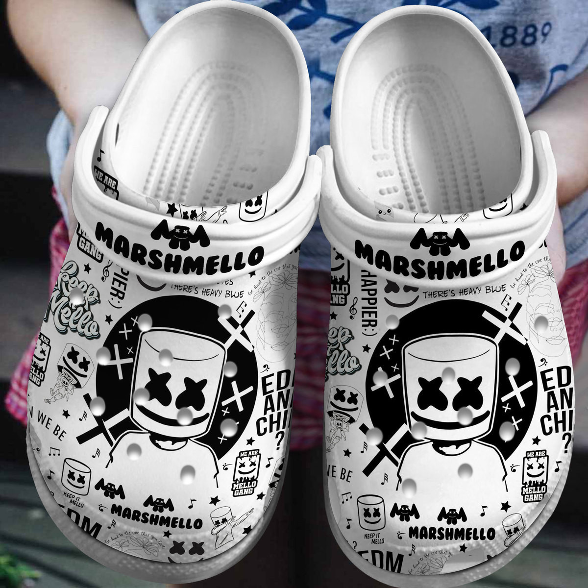 Premium Marshmello Music Crocs Crocband Clogs Shoes Comfortable For Men Women and Kids