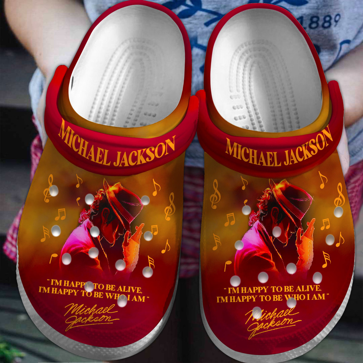 Footwearmerch Michael Jackson Singer Music Crocs Crocband Clogs Shoes Comfortable For Men Women and Kids