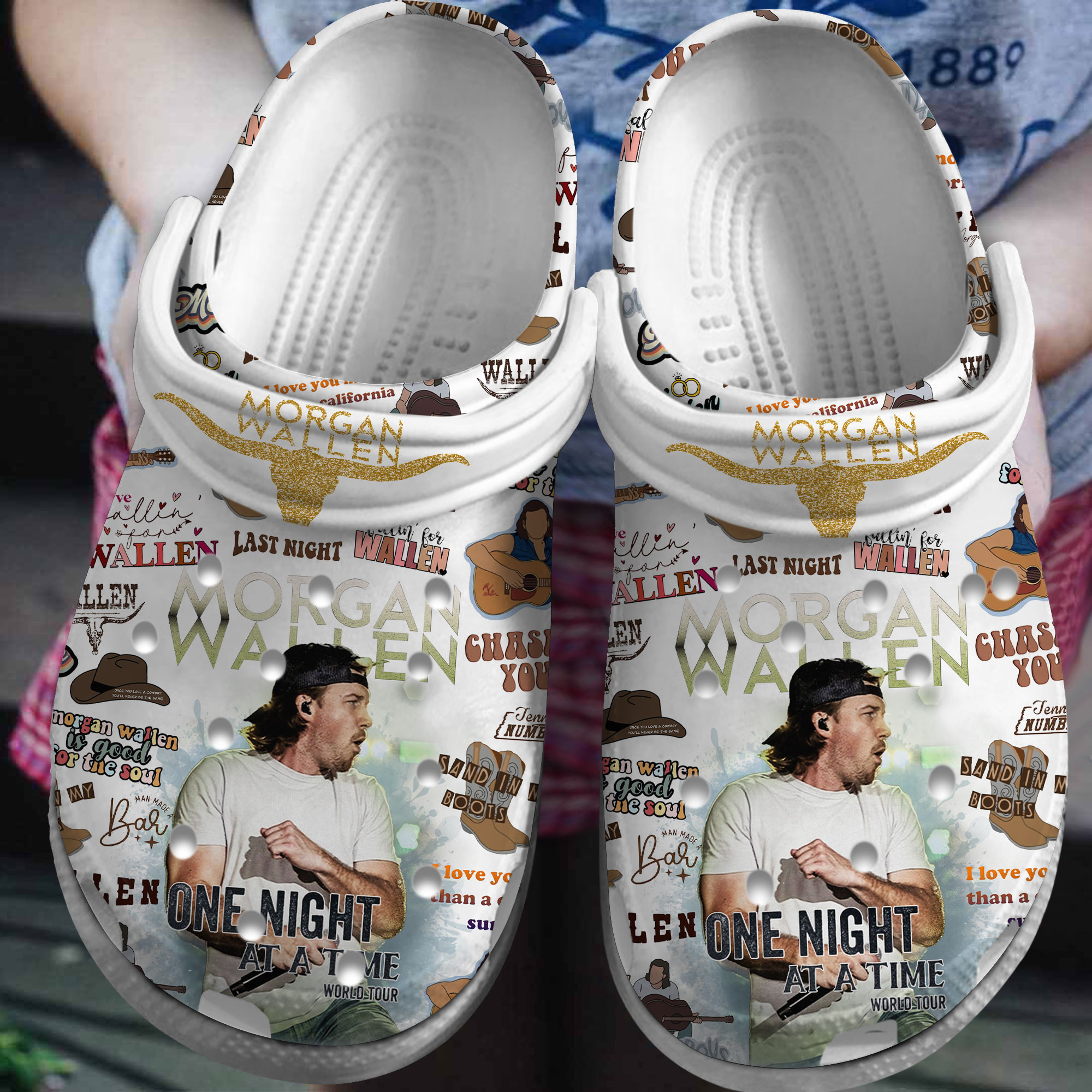 Premium Morgan Wallen Music Crocs Crocband Clogs Shoes Comfortable For Men Women and Kids