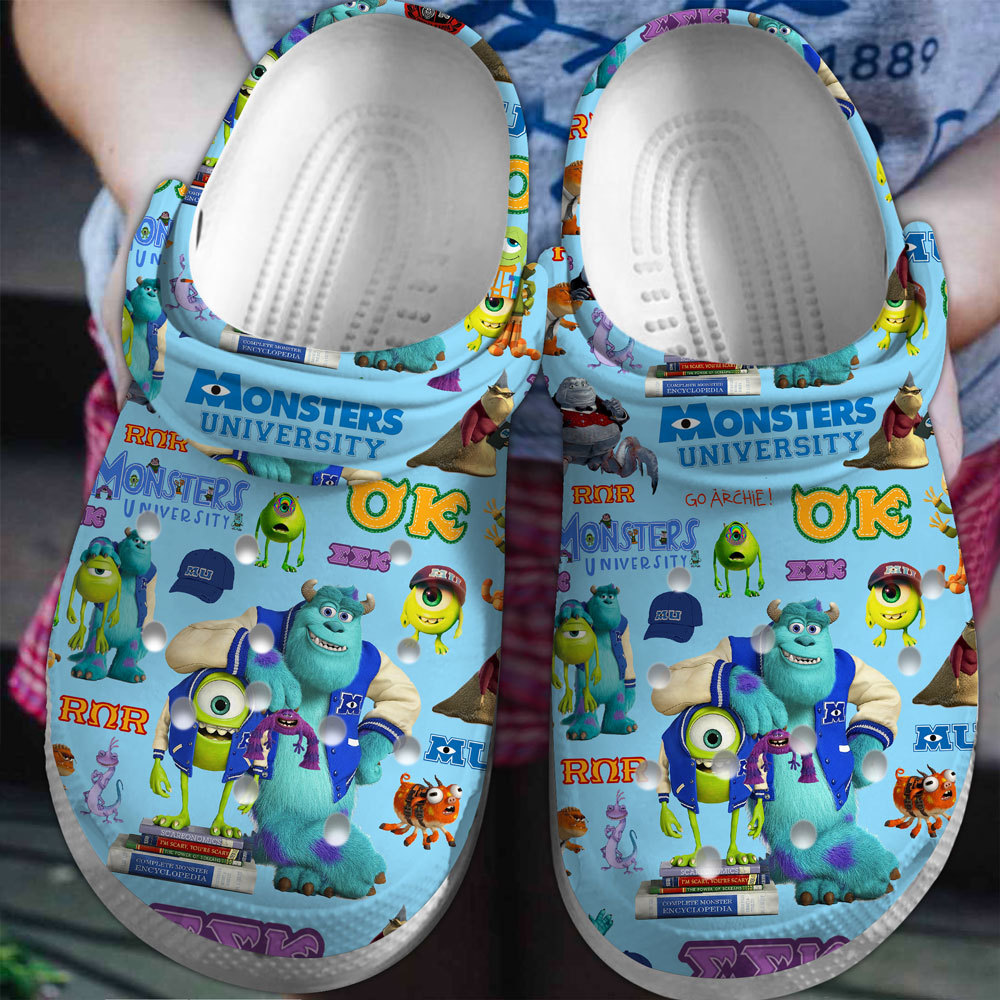Footwearmerch Monsters University Movie Crocs Crocband Clogs Shoes Comfortable For Men Women and Kids