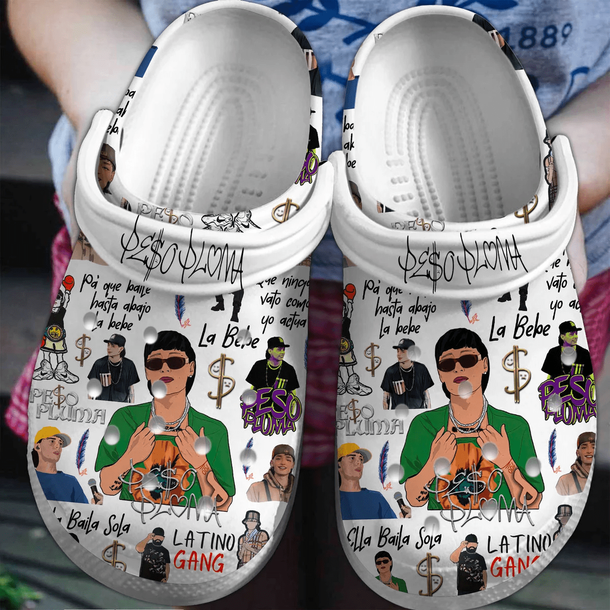 Footwearmerch Peso Pluma Singer Music Crocs Crocband Clogs Shoes Comfortable For Men Women and Kids