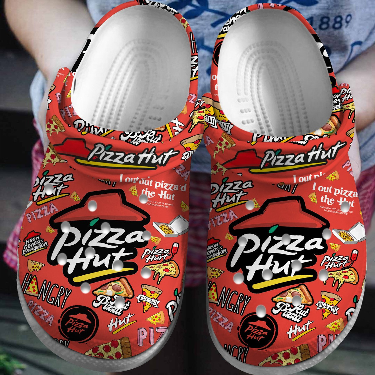 Footwearmerch Pizza Hut Crocs Crocband Clogs Shoes Comfortable For Men Women and Kids