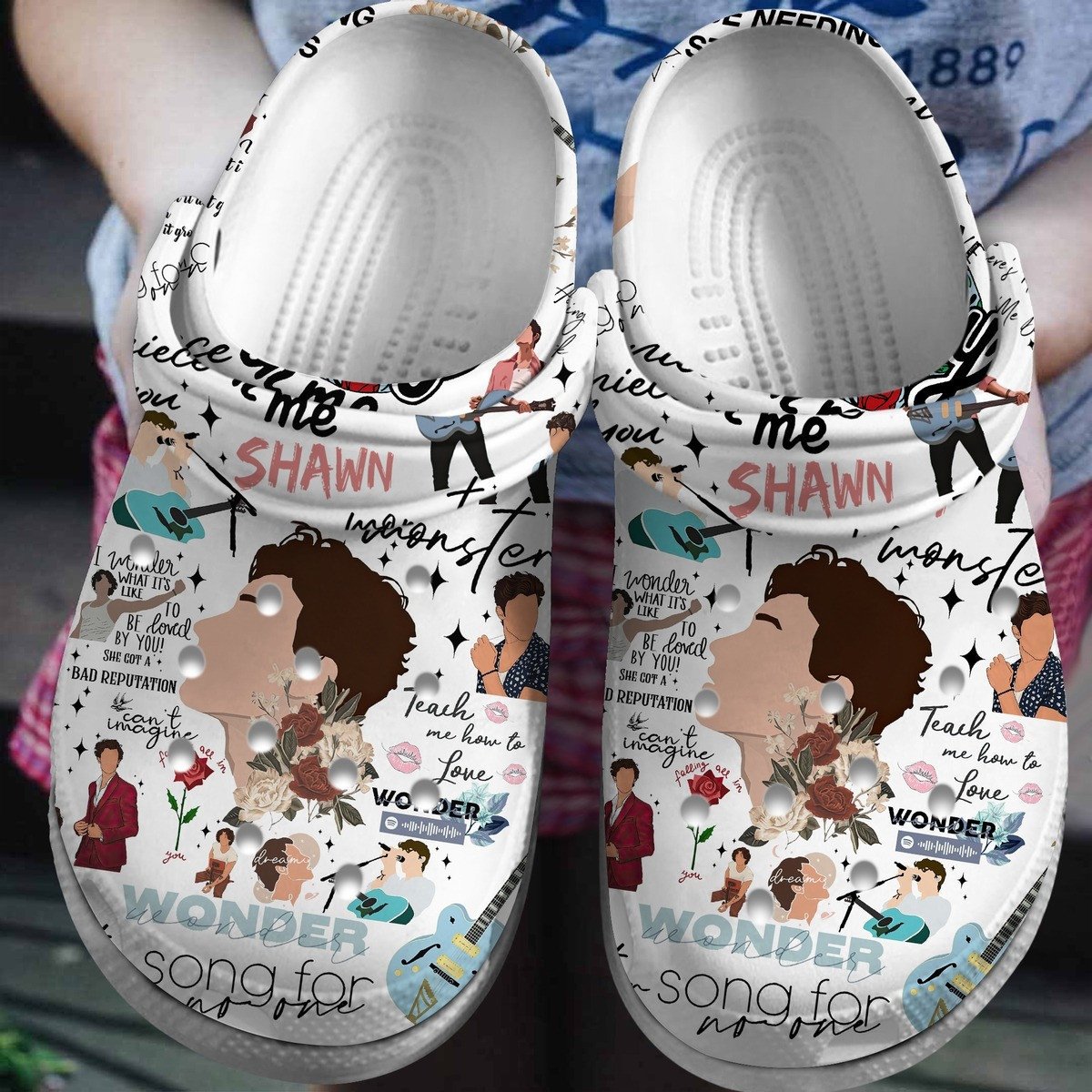 Footwearmerch Shawn Mendes Singer Music Crocs Crocband Clogs Shoes Comfortable For Men Women and Kids