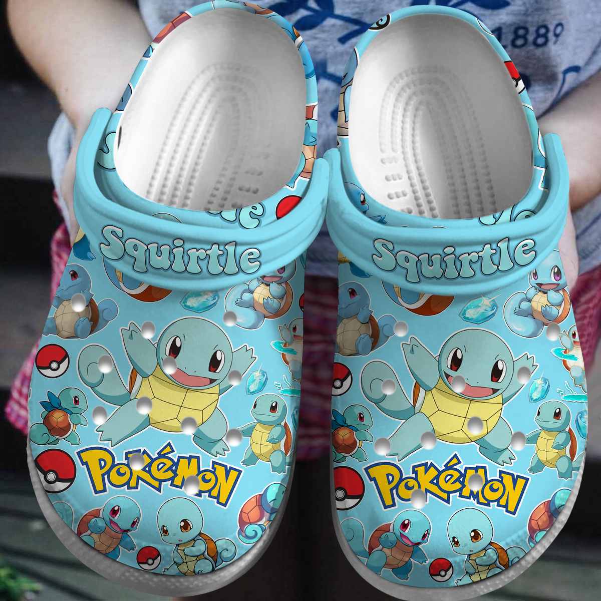 Footwearmerch Squirtle Pokemon Anime Cartoon Crocs Crocband Clogs Shoes Comfortable For Men Women and Kids