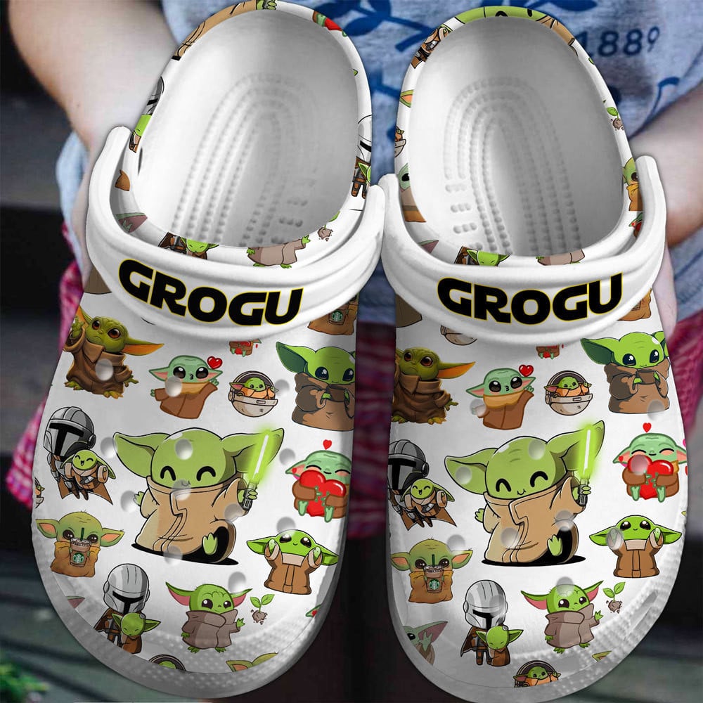 Footwearmerch Grogu Starwar Movie Crocs Crocband Clogs Shoes Comfortable For Men Women and Kids