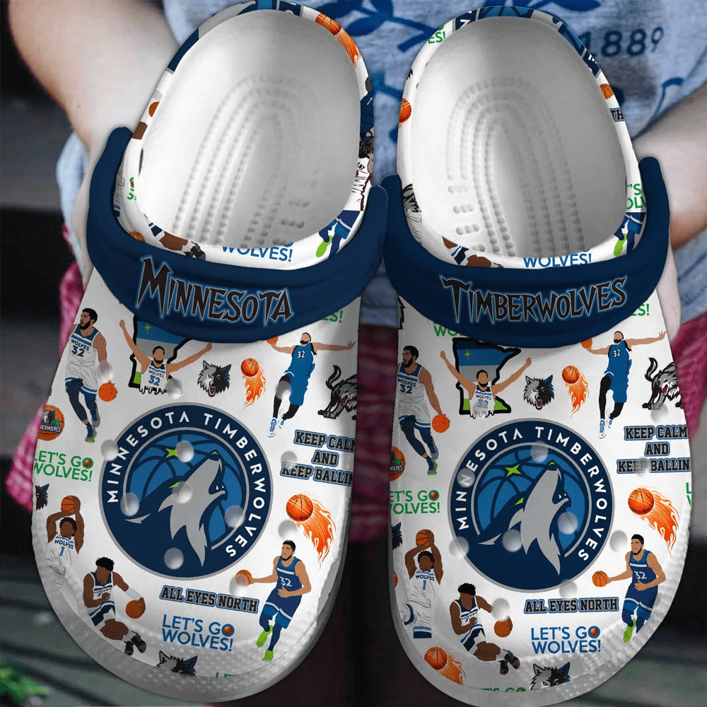 Footwearmerch Minnesota Timberwolves Basketball team NBA Sport Crocs Clogs Shoes Crocband Comfortable For Men Women and Kids