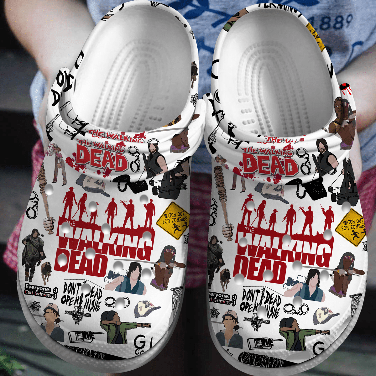 Footwearmerch The Walking Dead TV Series Crocs Crocband Clogs Shoes Comfortable For Men Women and Kids
