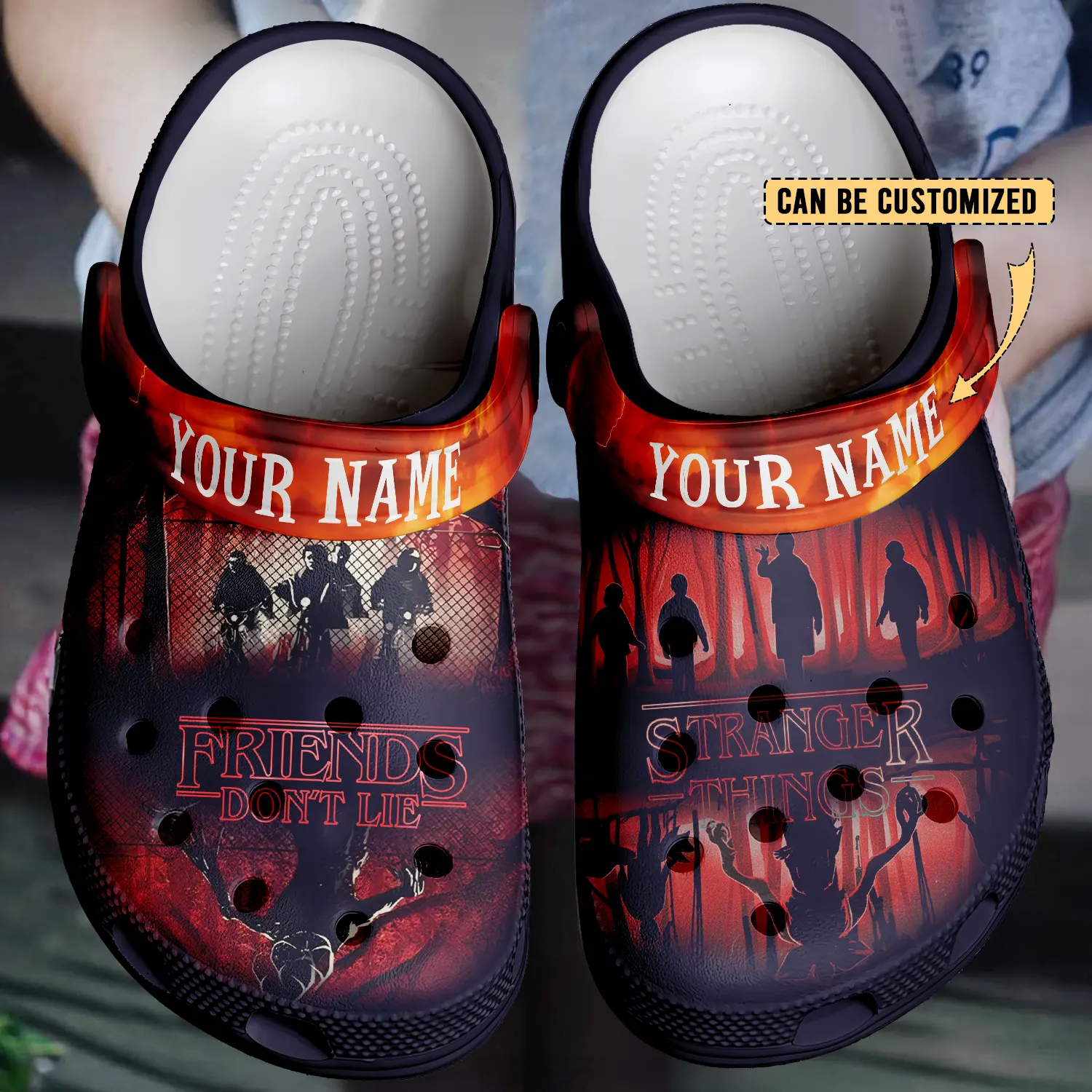 Footwearmerch Stranger Things TV Series Crocs Crocband Clogs Shoes Comfortable For Men Women and Kids