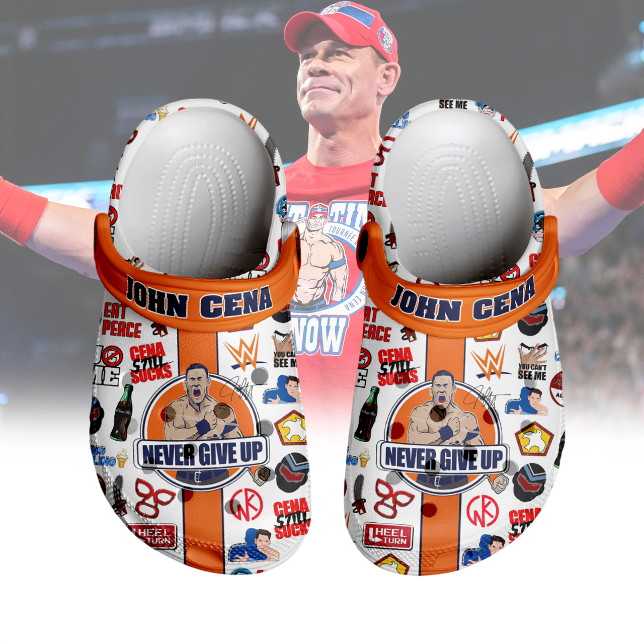 Footwearmerch John Cena Sport Crocs Crocband Clogs Shoes Comfortable For Men Women and Kids